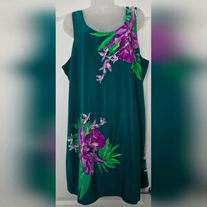 Old Navy Tank Dress Teal Floral Size: XXL